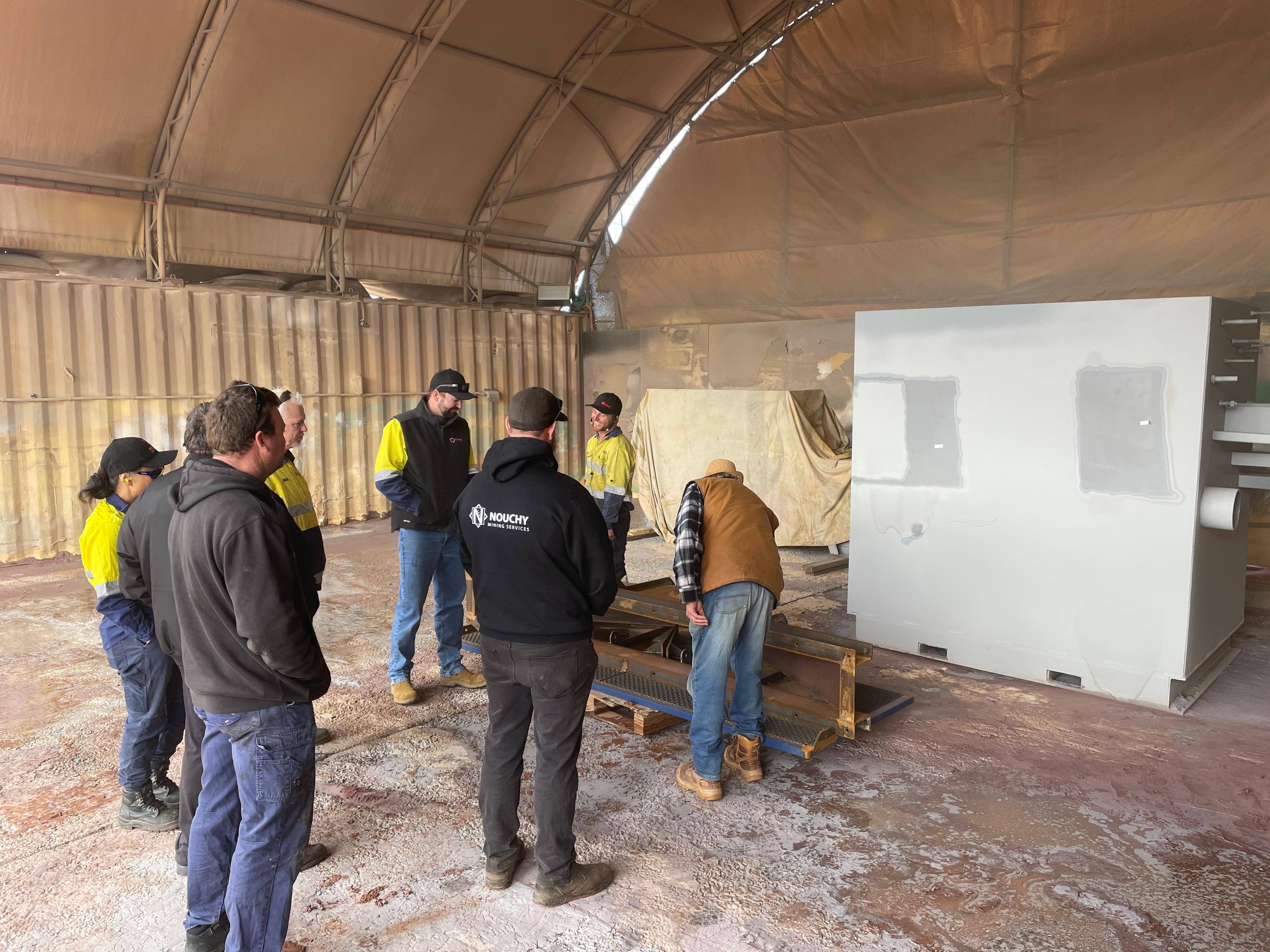 Customers watch a live GMA ToughBlast™ demonstration in Kalgoorlie, Western Australia